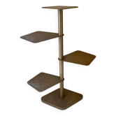 Table d'appoint vintage moderniste, métal chromé brossé, France 1970