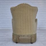 1970s, pair of Danish armchairs, original condition, green furniture velour.