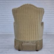 1970s, pair of Danish armchairs, original condition, green furniture velour.