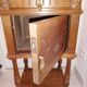 Louis XVI style bedside with marble top and carved door