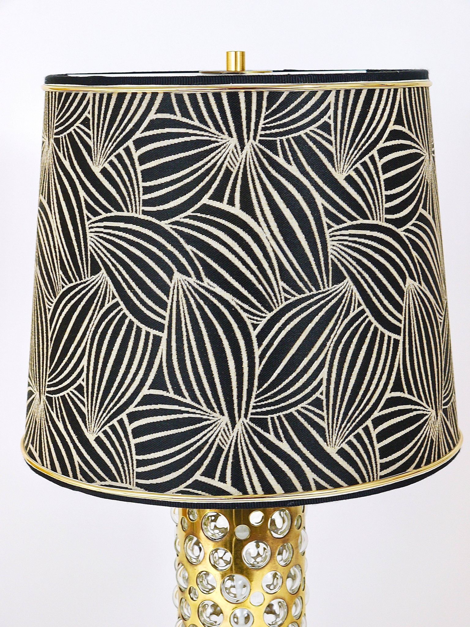 Rupert table lamp by Nikoll mid-century in brass tube and bubble glass, Austria, 1950s.