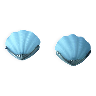 Paire d 'appliques coquillage de style art deco annees 60/70