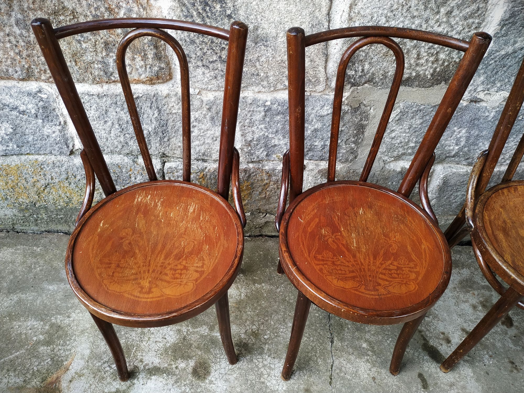 Series of four bistro chairs