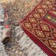 Vintage Boho Chic Berber Kilim Rug 200x115 Wool Tunisia Red