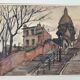 André Duculty (1912-1990) Watercolor on paper "Escaliers de la Butte Montmartre à Paris" Signed