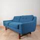 Norwegian living room set in blue fabric, vintage scandinavian 1960s