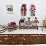 3x10 neutal brown felt vintage runner rug,85x307cm