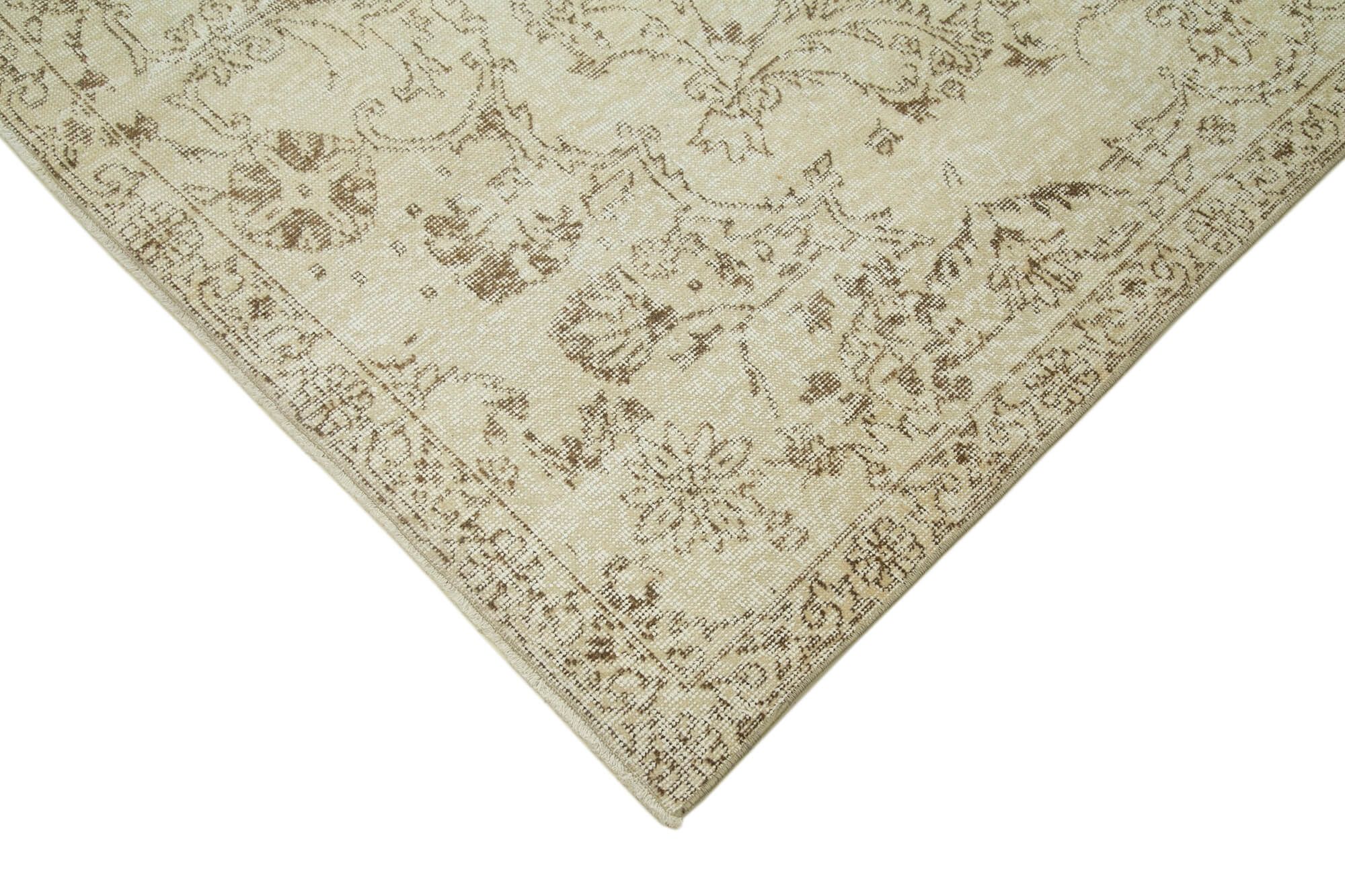 Hand-knotted one-of-a-kind turkish beige carpet 148 x 287 cm