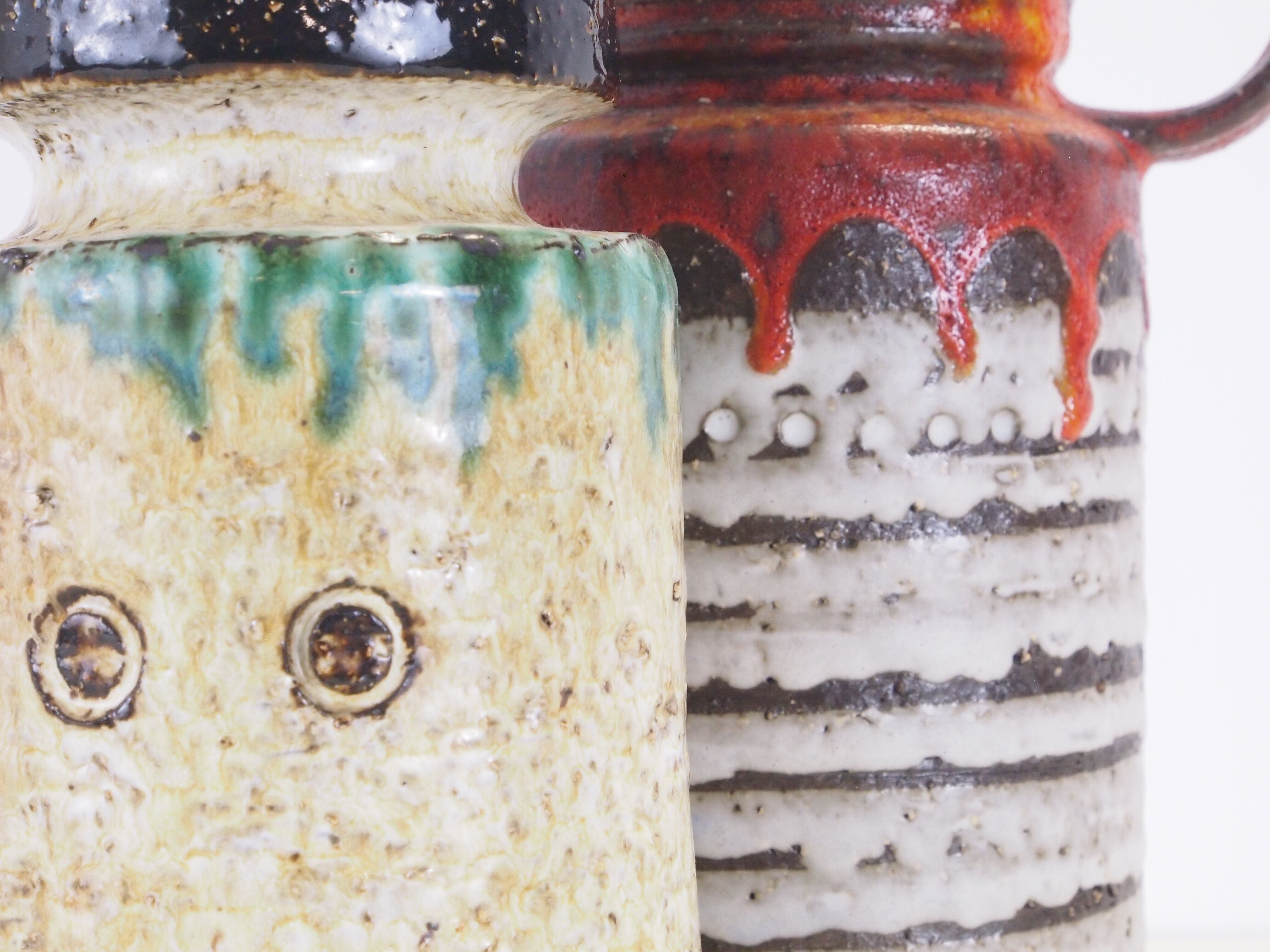 Set of 2 vintage mid century ceramic vases