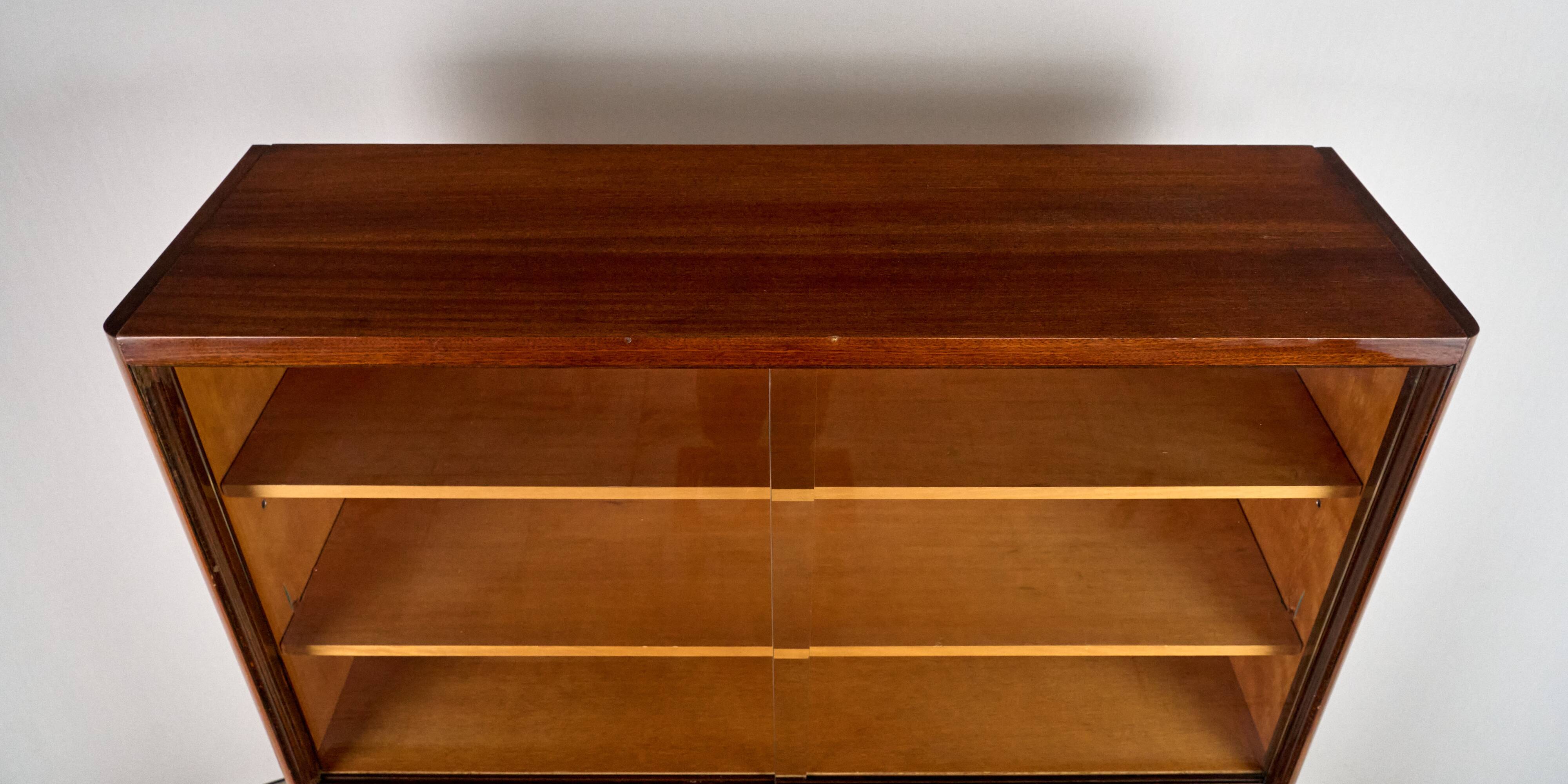 Art Deco Bookcase, Vitrine, Český Nábytek, 1960, Czechoslovakia