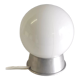 Table lamp in aluminum and white opaline globe – 50s/60s