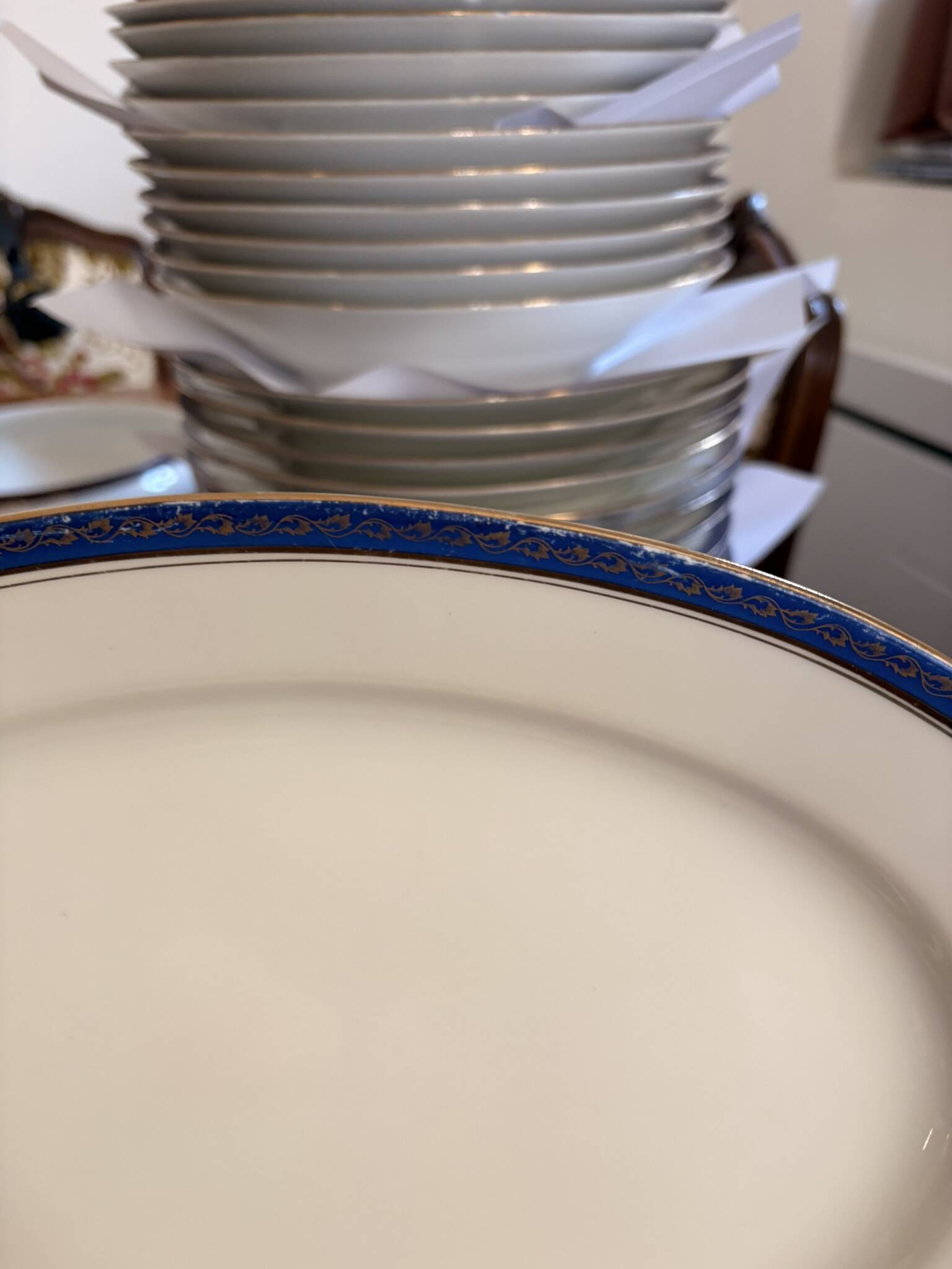 Old Oval Plate 34x23cm Limoges Porcelain Betoule & Legrand