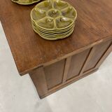 Oak and veneer counter or desk