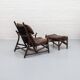 Fauteuil et pouf en bambou des années 1960