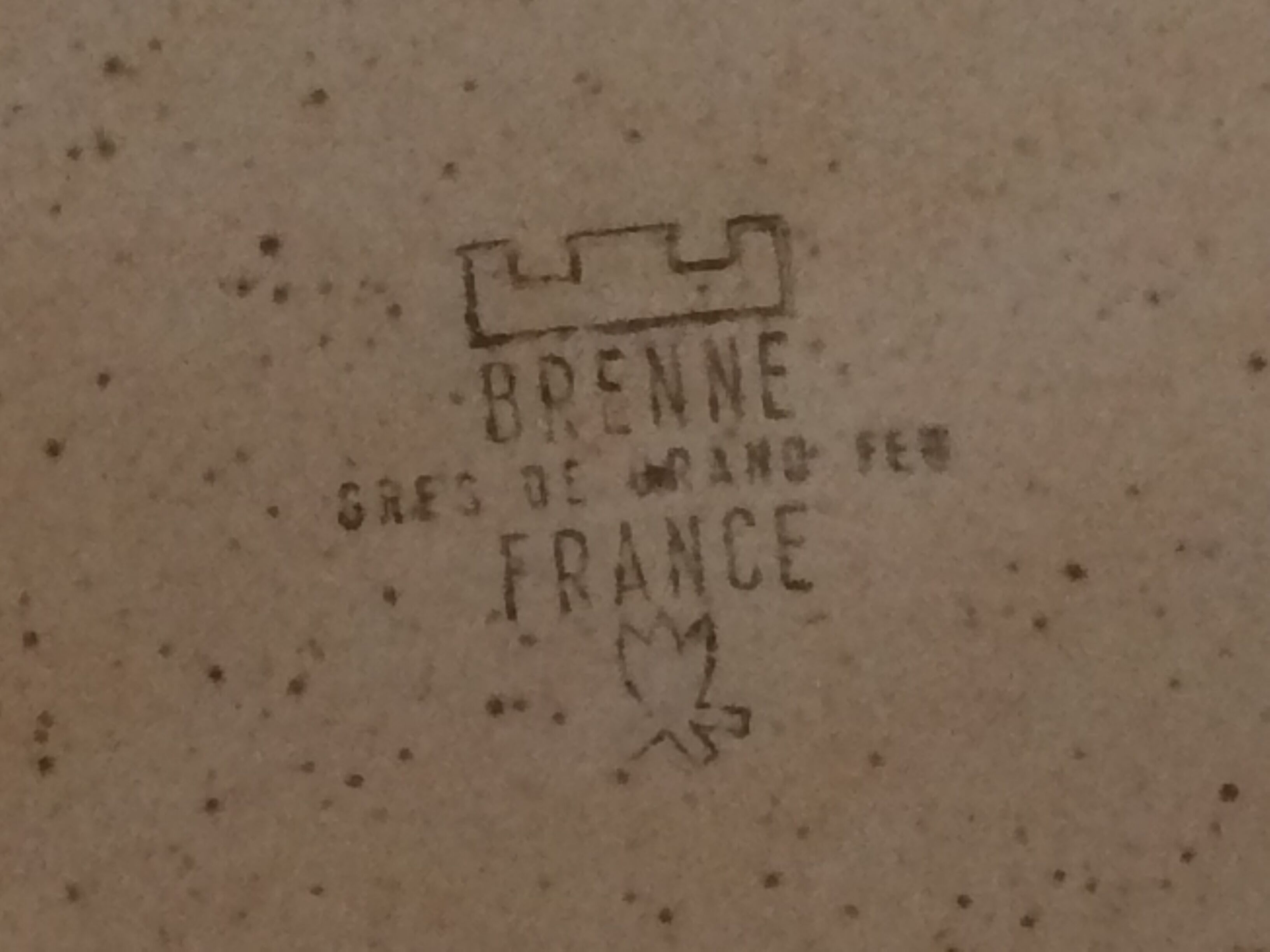 Lot of 6 plates dessert sandstone from Brenne France vintage 70s