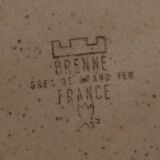 Lot of 6 plates dessert sandstone from Brenne France vintage 70s