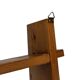 Vintage wooden wall shelve rack bookshelf in pinewood minimalist design