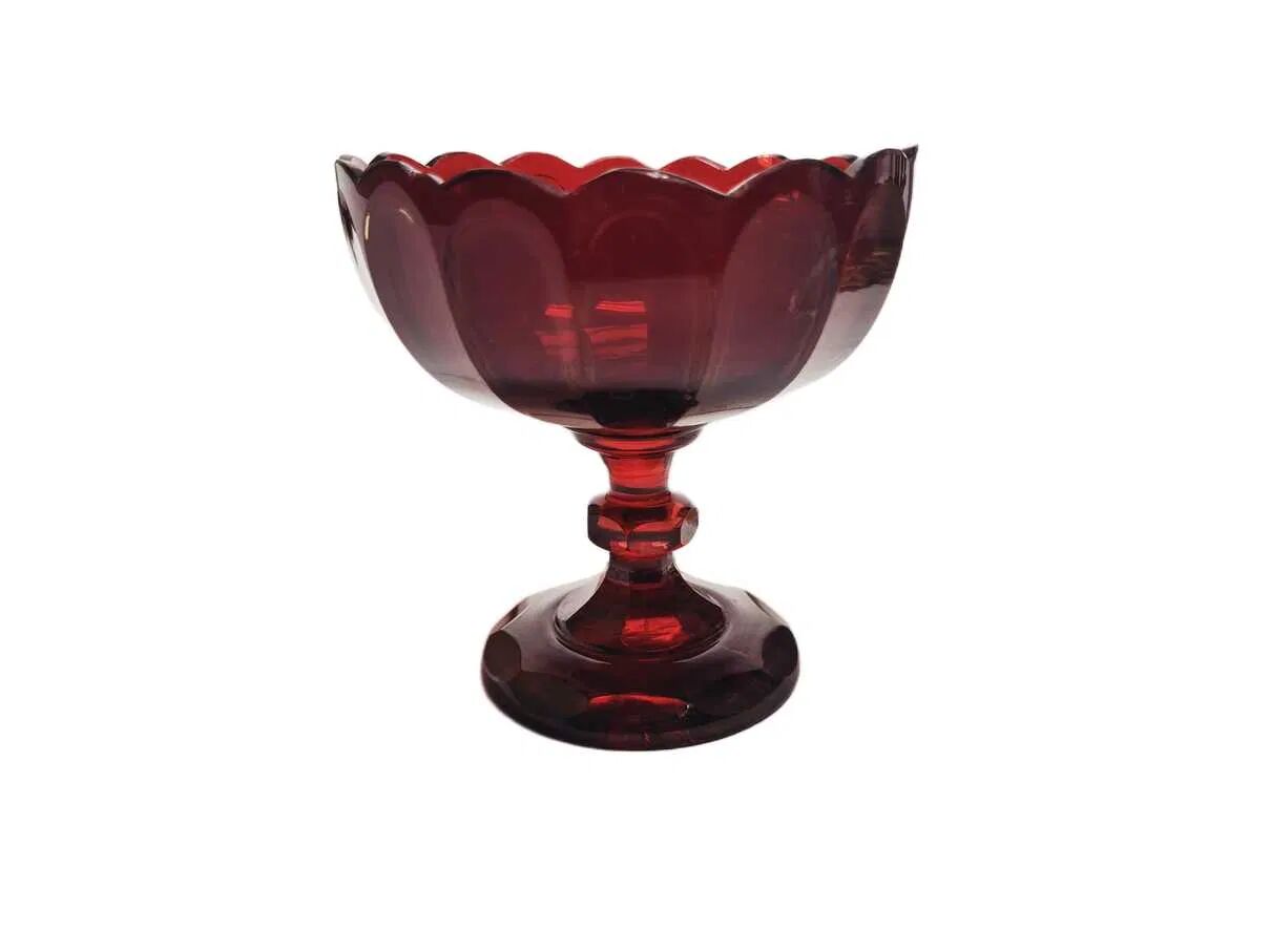 BWM Biedermeier Ruby Plate Bohemia