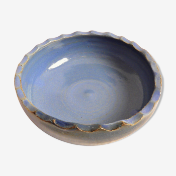 Blue enamelled ceramic cup