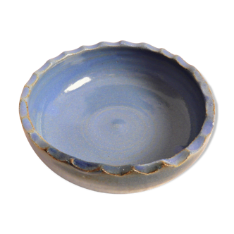 Blue enamelled ceramic cup