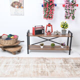 Distressed wool vintage runner rug 312x76cm