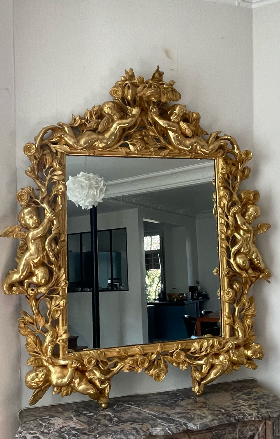 Mirror XVIIIth italian baroque 142x118cm