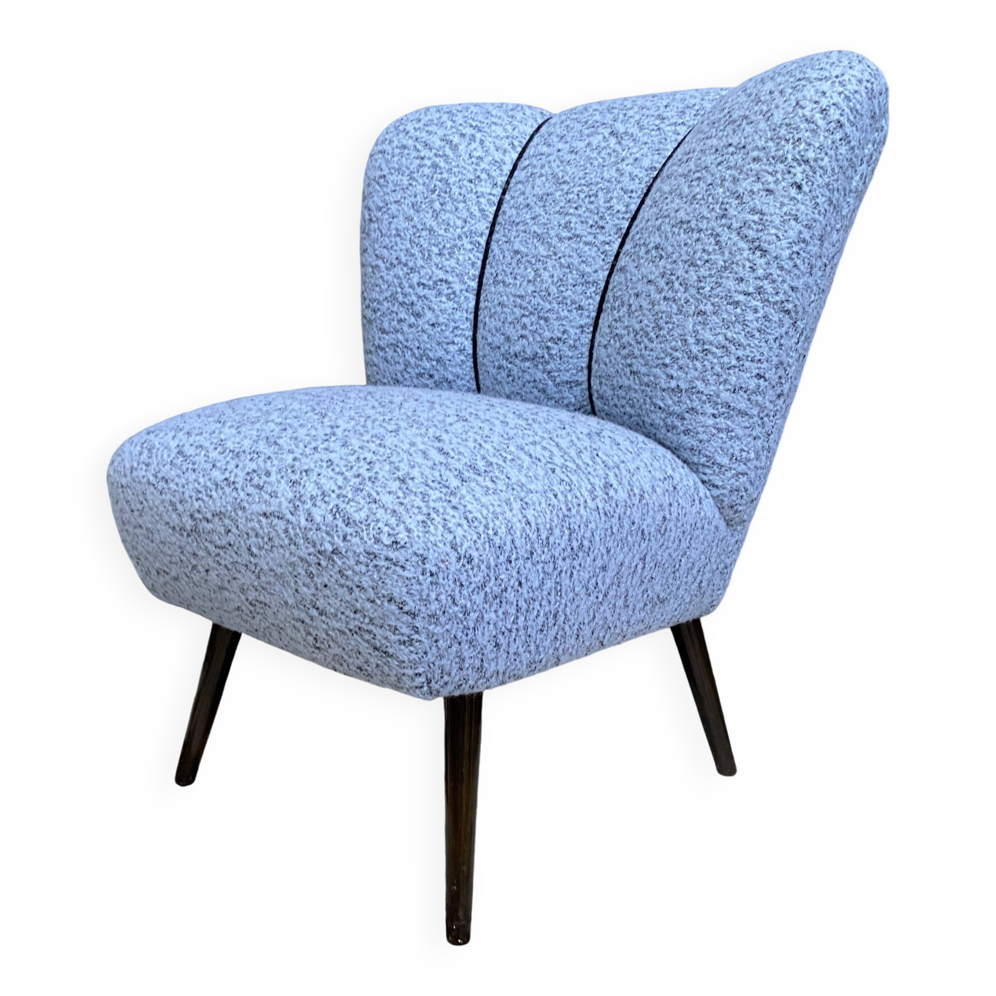 Blue wool cocktail chair 1960s