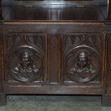 Gothic Jacobean hall chair finely carved from the Victorian era around 1860.