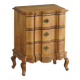 Danish neo-baroque oak commode with three drawers, featuring brass fittings, 1940s.
