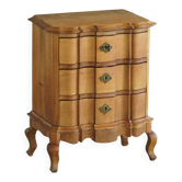 Commode danoise de style néo-baroque en chêne à trois tiroirs, avec ferrures en laiton, années 1940