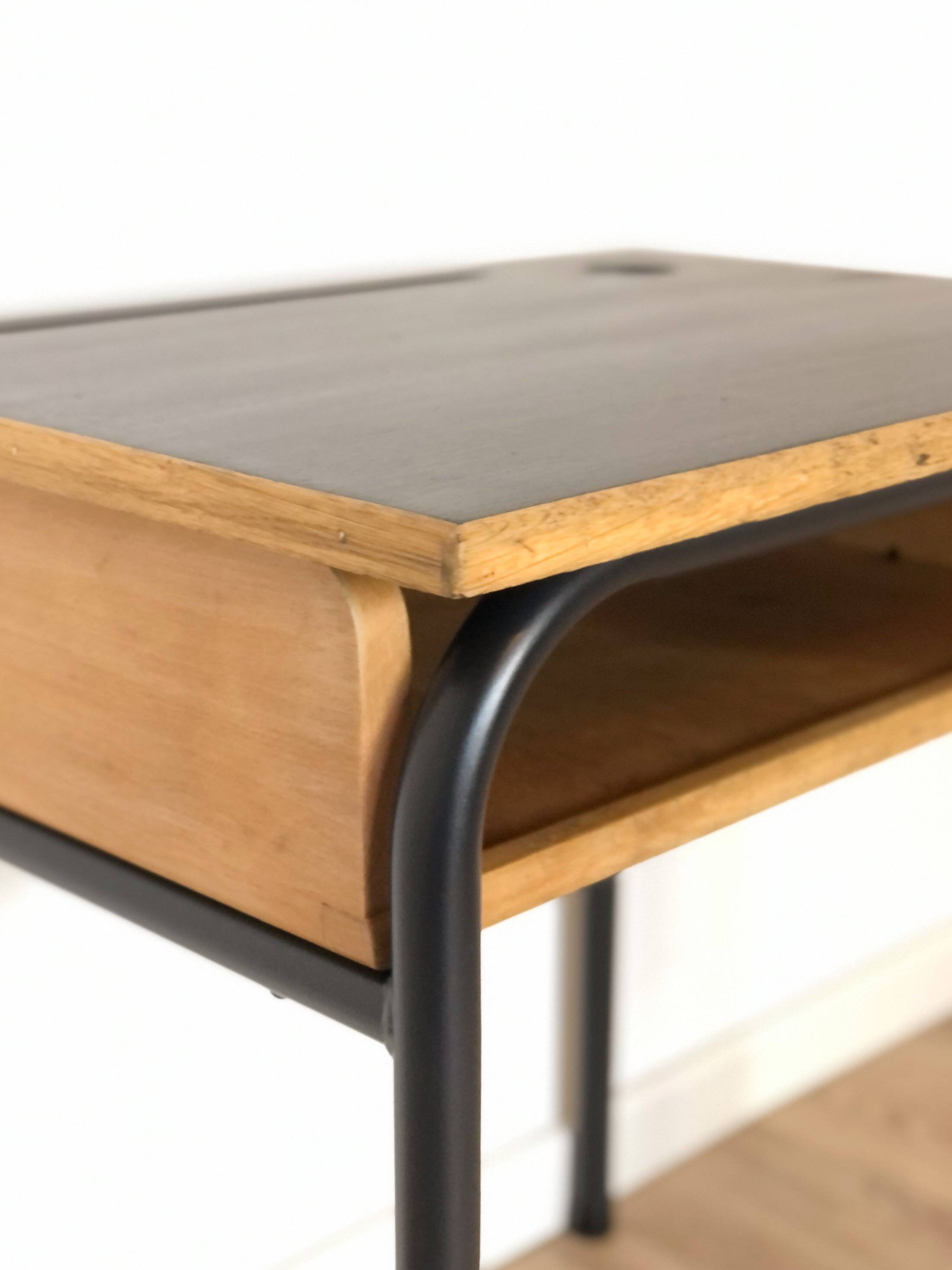 1960s School Desk, New Black