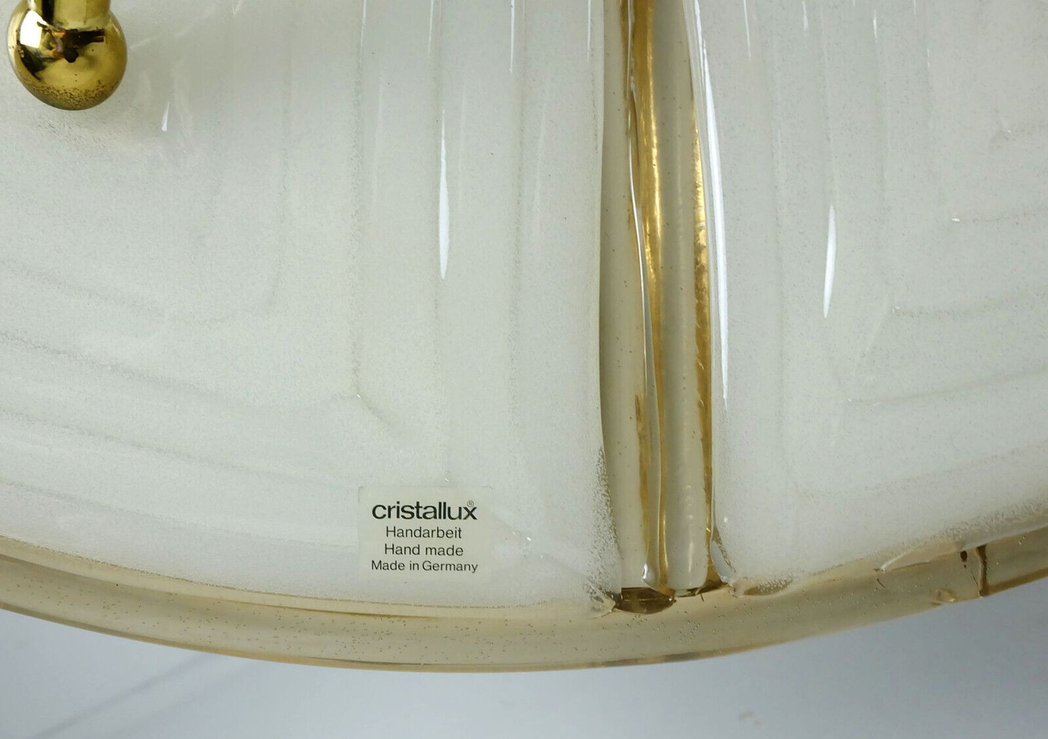 large cristallux hustadt adlustable PENDANT LAMP acrylic and brass