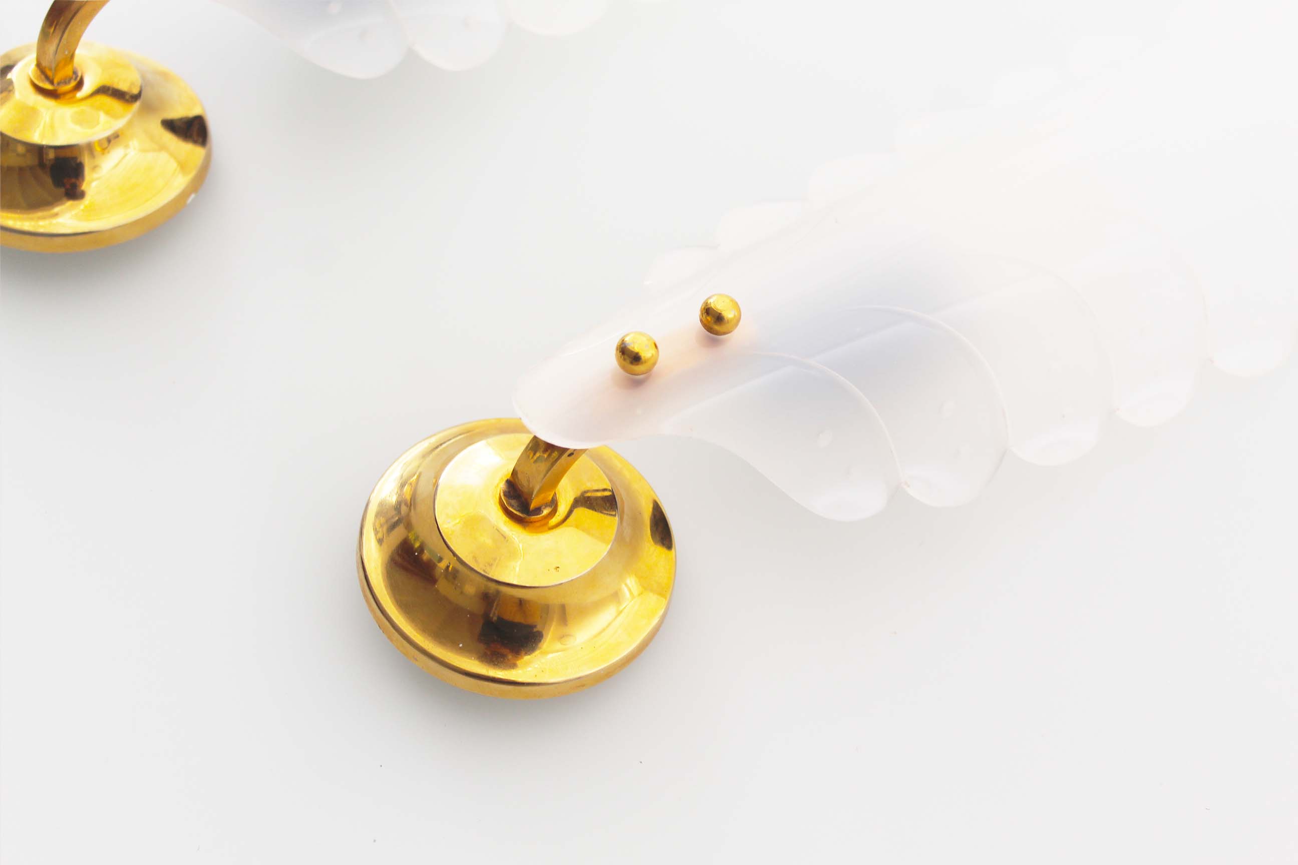 Set of 1950's French Lucite Shell sconces