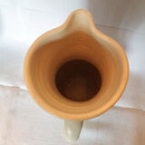 Pitcher Vallauris Vintage Abstract Decor On Blue Glacis Signed R AND G AUGUSTE