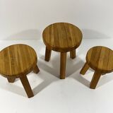 Brutalist blond oak side tables 1980’s
