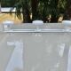 White lacquered metal wall coat rack, 3 hooks, 80s