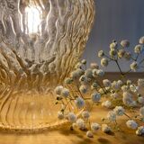 Vintage tulip lamp in amber glass