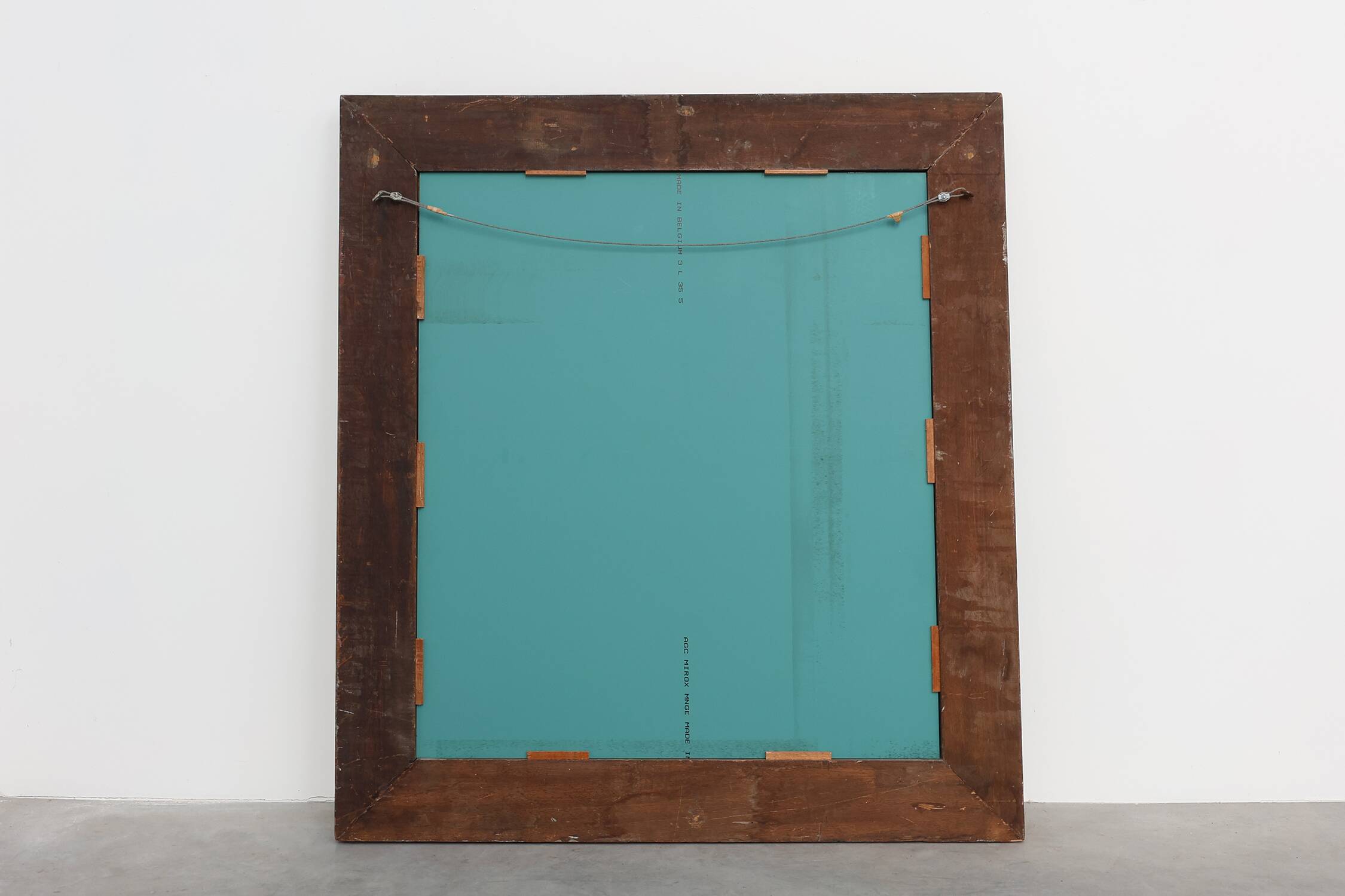 Large Antique French Carved Oak Mirror, Late 19th Century