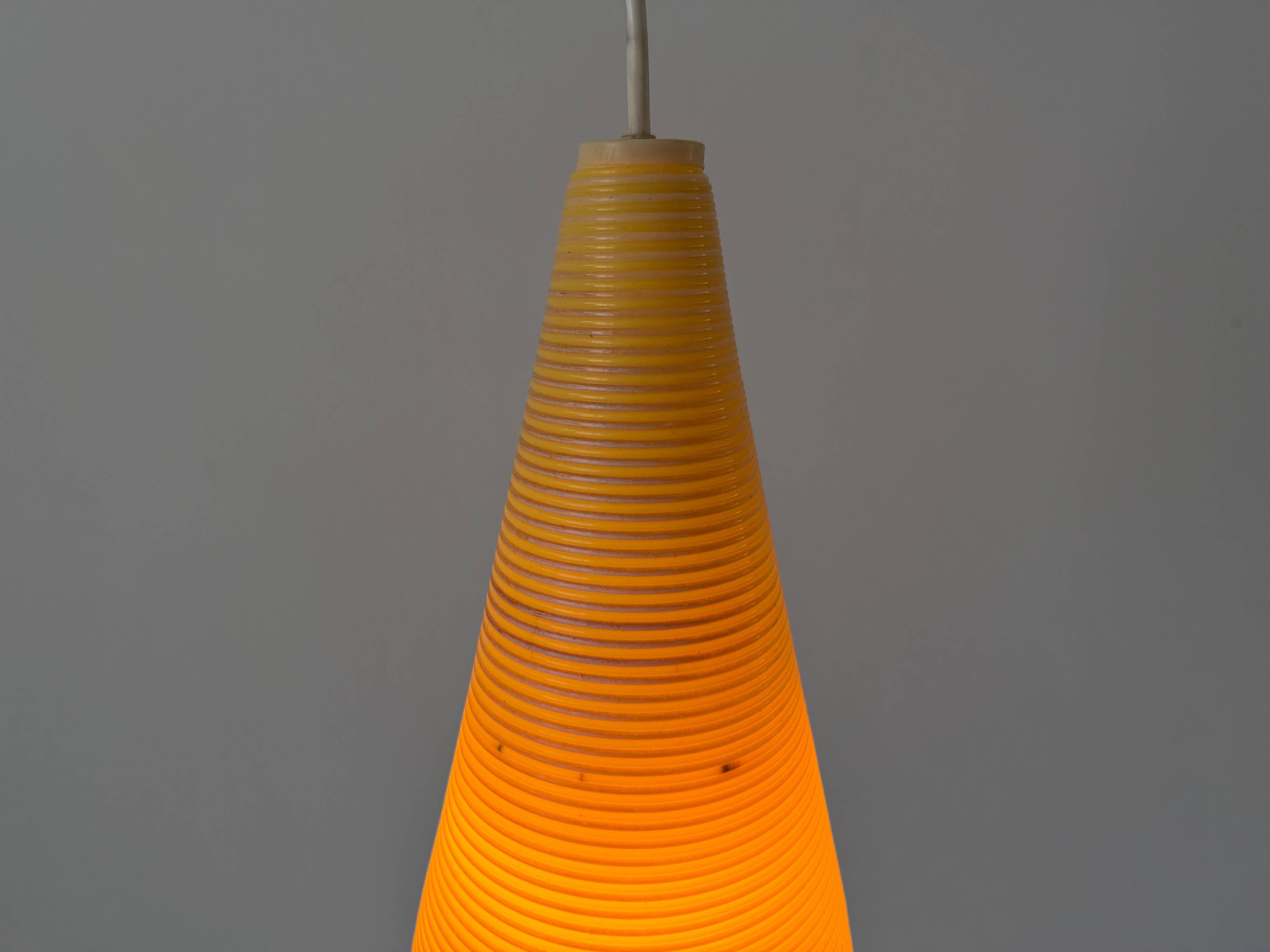 Suspended lamp with yellow Rotaflex shade by Yasha Heifetz, 1960s, Germany