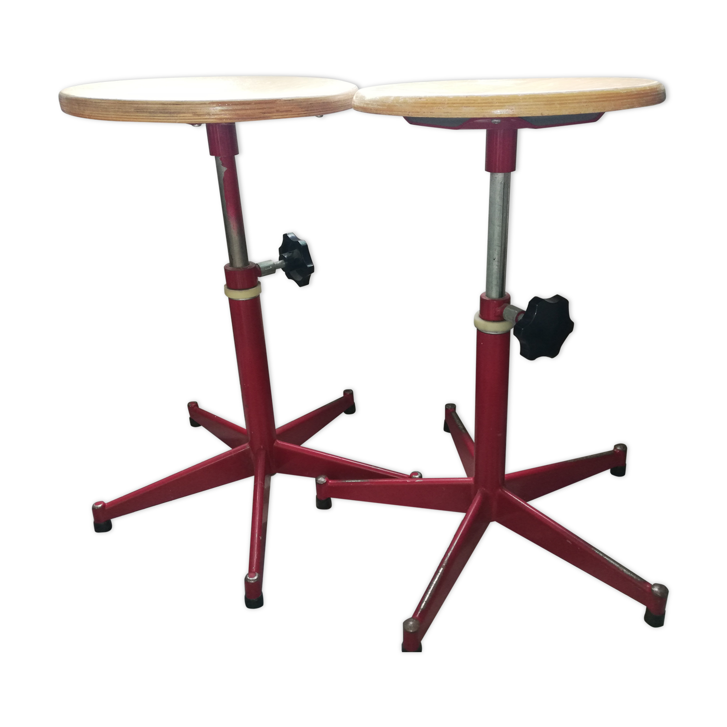 Lot of two workshop stools
