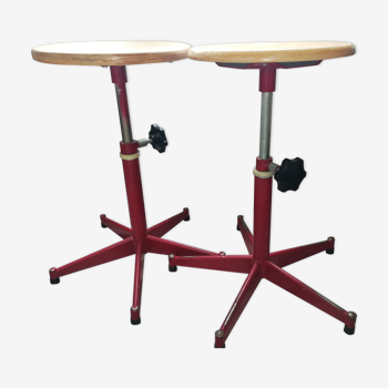Lot of two workshop stools