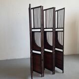 Vintage Six Panel Tinted Bamboo and Rattan Screen, Room Divider