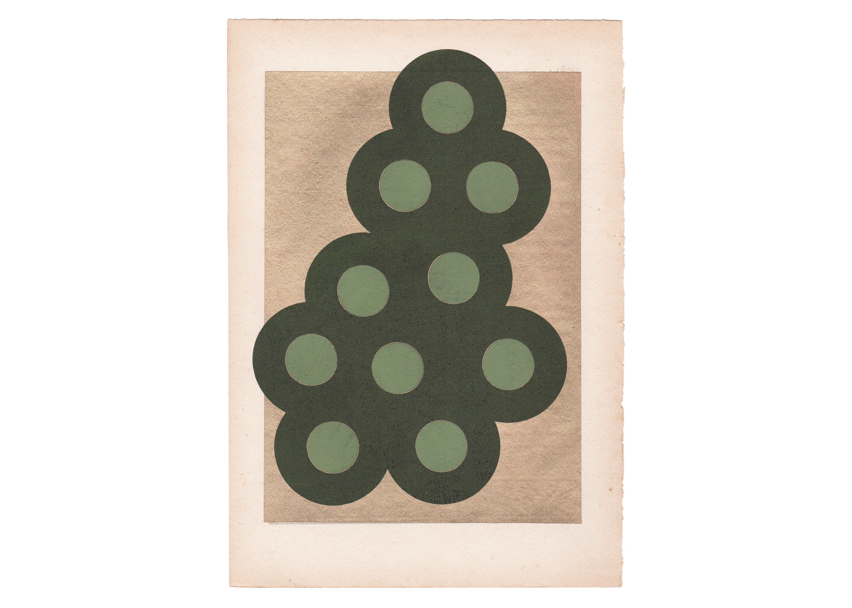 Collage on dated and signed paper without frame