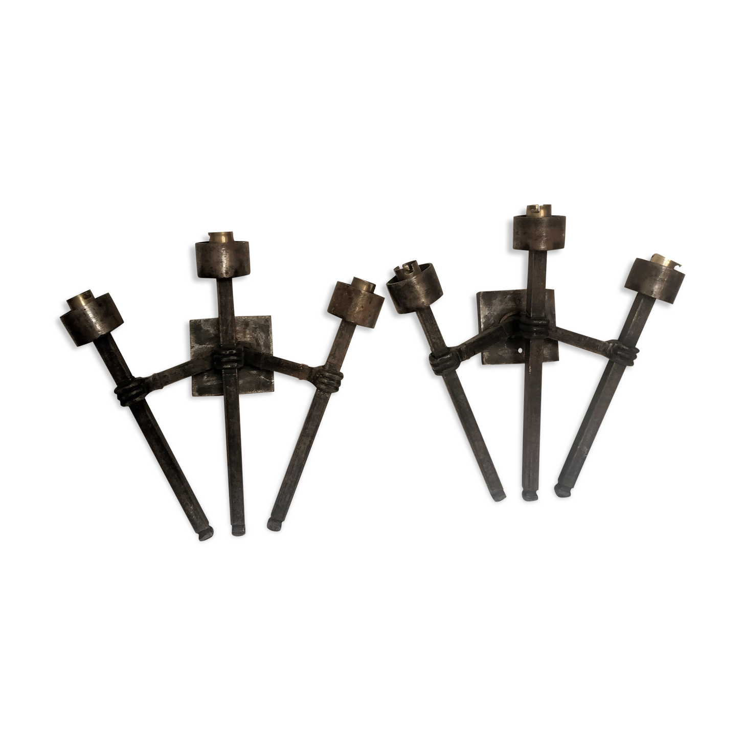 Pair of metal wall lamps from the 50