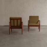 Set of 2 paperknife easy chairs by Kai Kristiansen, Denmark, 1960's