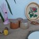 Three ramekins in glazed sandstone - vintage
