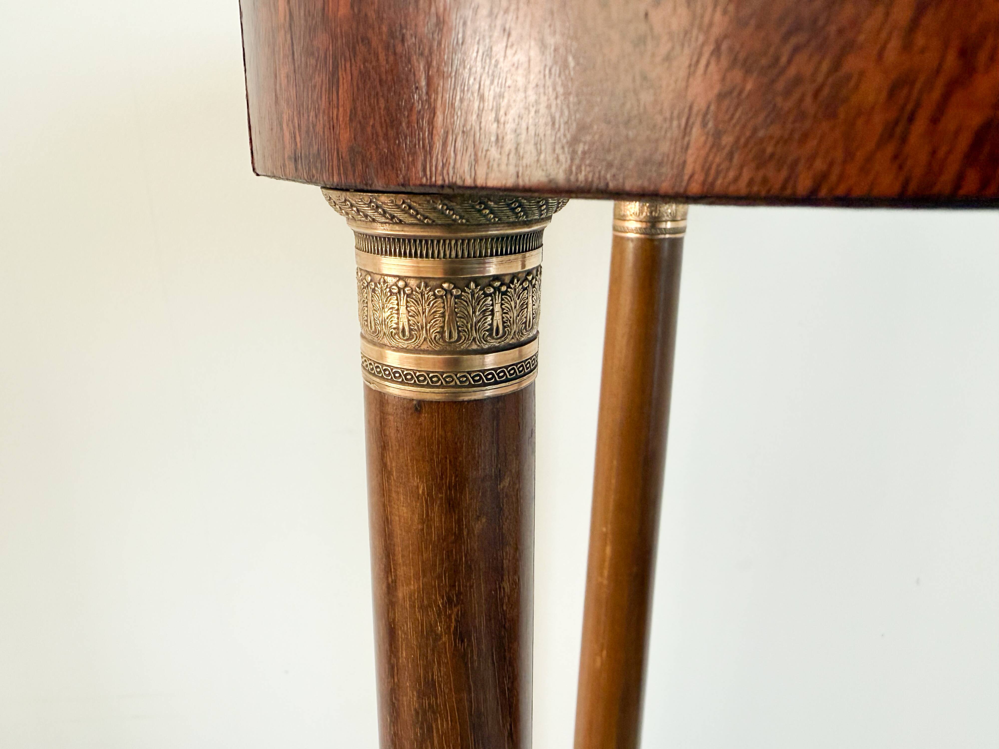 Athenian mahogany and marble side table, Empire style, early 20th century