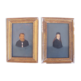 Two portraits wooden frame