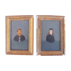 Two portraits wooden frame