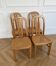 Set of 4 vintage chairs in solid elm and cane